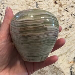 Vintage marble vessel /small vase/toothpick candle holder/paper weight decor